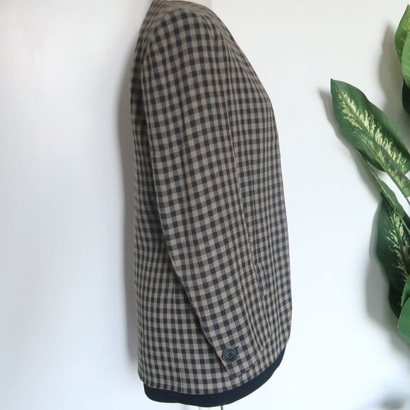 Giorgio Armani Collezioni Wool Blazer Jacket Luxury Checkered Plaid Designer 40 - Picture 5 of 14